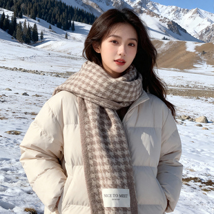 美拉德围巾2025新款今年流行爆款保暖防寒百搭长条情侣款挂脖围脖