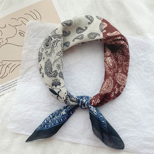 复古腰花棉麻丝巾女2025年新款衬衫领带透气舒适空调房高级感头巾