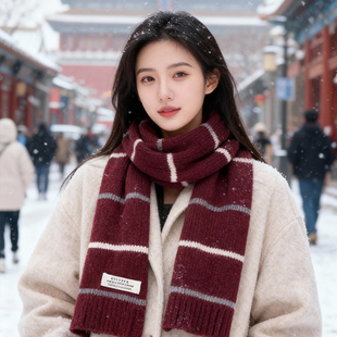 氛围感过年红色围巾女2025新款今年流行爆款保暖防寒百搭出片围脖