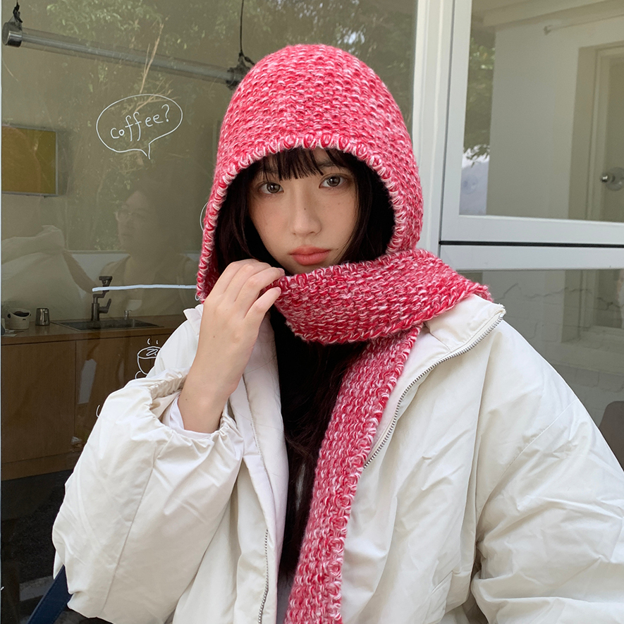 【帽子围巾一体】拉克拉法针织帽