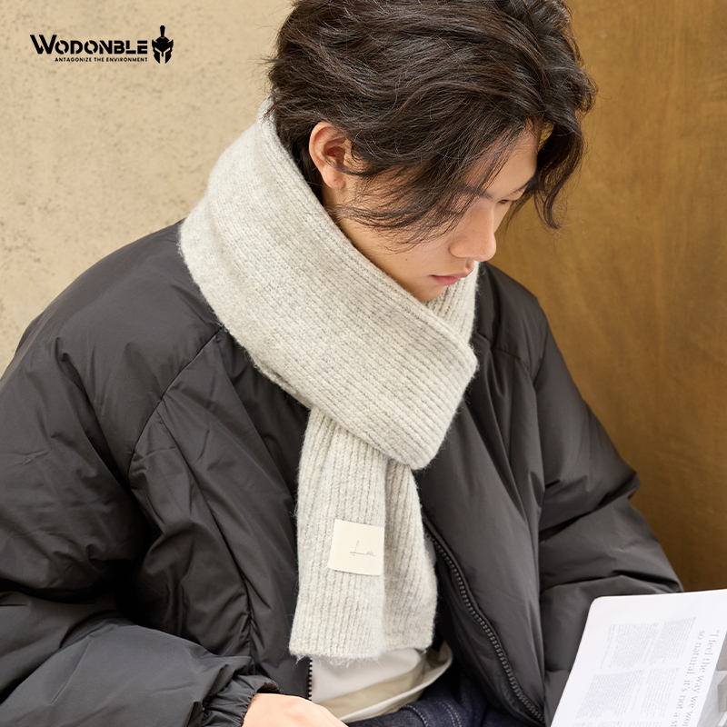 羊毛围巾男女冬季百搭保暖高档毛绒毛线针织男士围脖冬天生日礼物