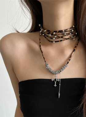 【朋克辣妹风】y2k多层叠戴颈链