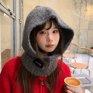 黑标羊毛克拉法帽秋冬保暖舒适大头围护颈骑行防风防寒百搭套头帽