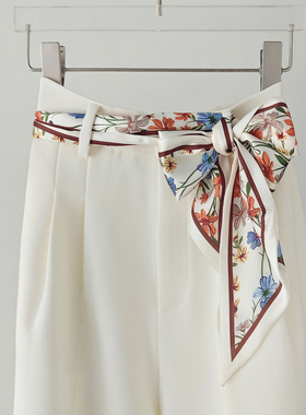 橙色高级感丝巾腰带2025新款飘带领巾搭配衬衫牛仔裤腰部装饰丝带