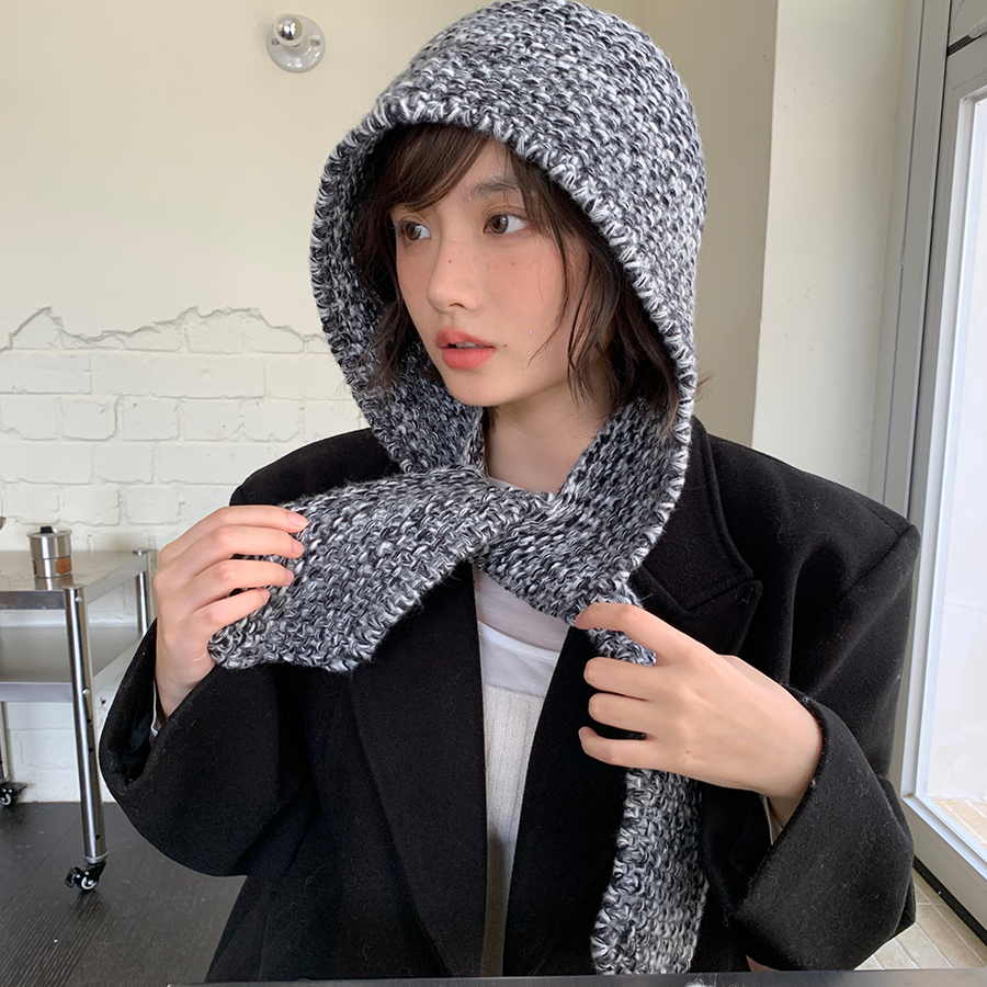 【帽子围巾一体】拉克拉法针织帽