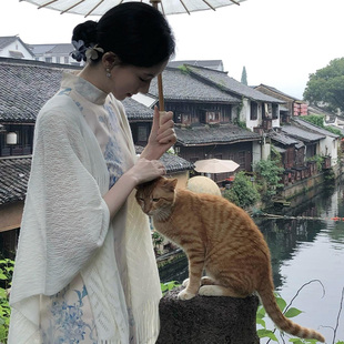 新中式旗袍外搭披肩苏州旅游搭裙子改良旗袍下江南好看外套坎肩