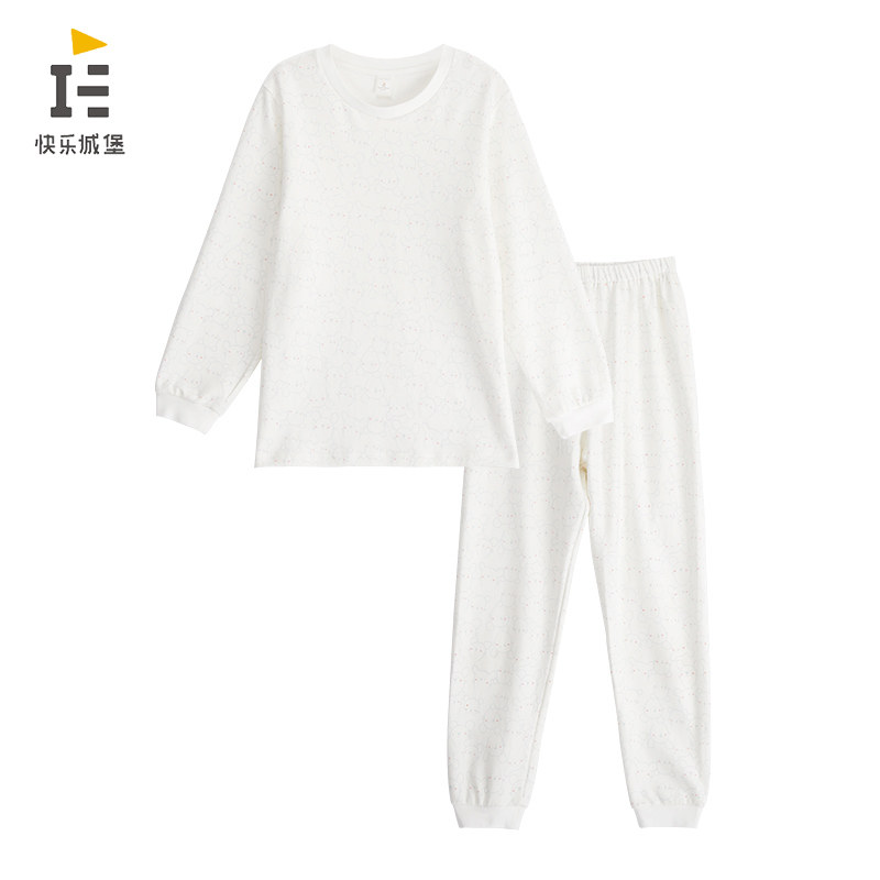 HAPPY CASTLE AUTUMN AND WINTER CHILDRENS THERMAL UNDERWEAR SET COTTON PAJAMAS GIRLS COTTON AUTUMN CLOTHES AUTUMN PANTS COTTON SWEATER