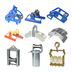 沪工放线滑轮电力电缆放线滑轮尼龙钢轮转角三联井口地缆滑轮滑车