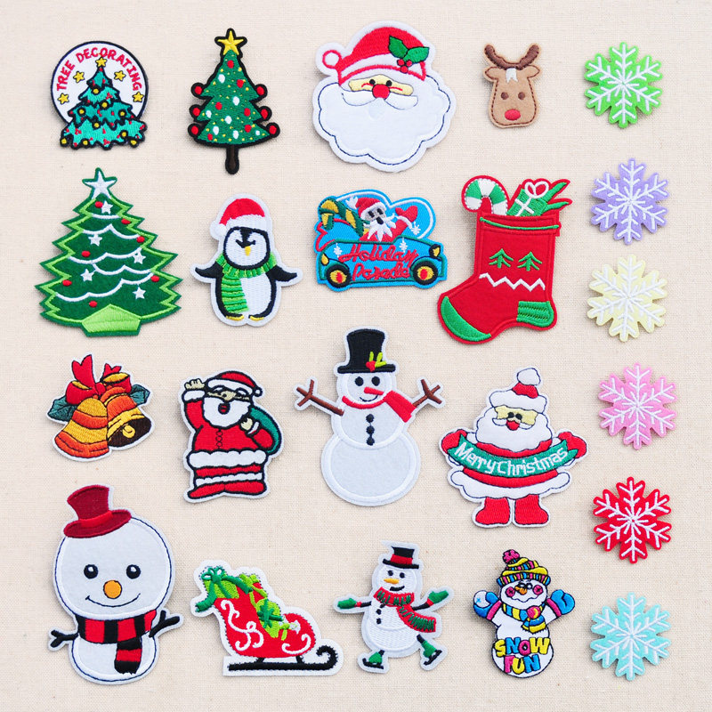 卡通贴修补丁贴圣诞节毛衣服装饰贴布贴花雪花圣诞老人圣诞树雪人