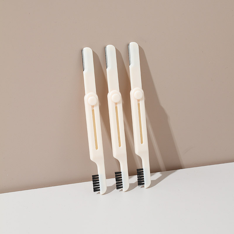 熙美诚品修眉刀伸缩带梳修眉刀3支装防刮伤安全型初学者男女修眉