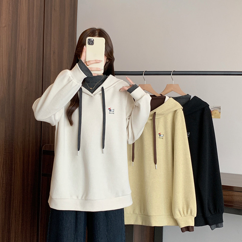 小吉家大码女装秋季新款胖mm休闲刺绣腊肠小狗撞色套头长袖卫衣女,女装/女士精品,卫衣/绒衫,淘宝优惠券,粉丝福利购,淘宝优惠卷