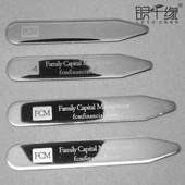 刻字婚礼礼物定制做法式 925纯银领撑 男士 衬衣领口领角领插片撑片