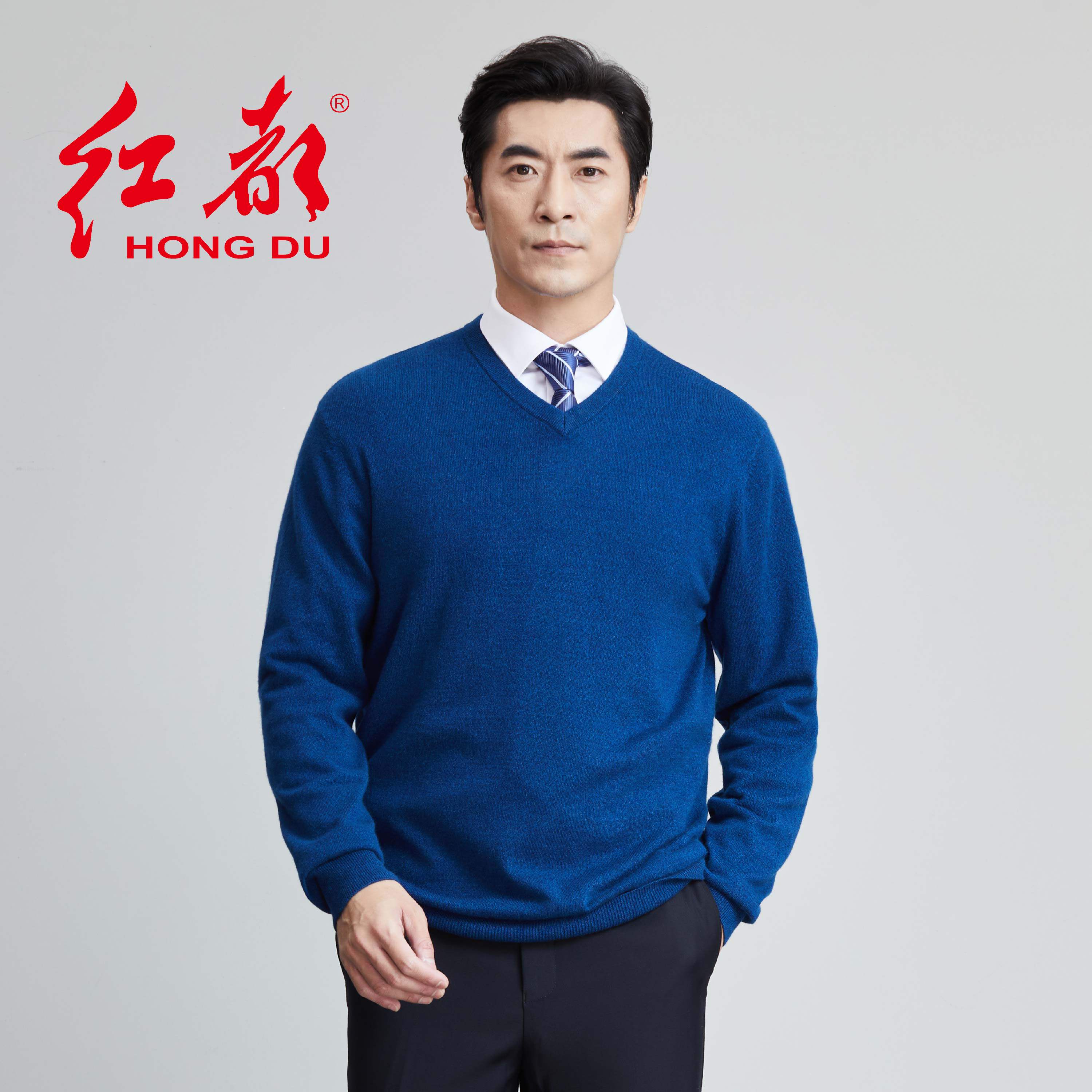 红都男士羊绒衫套头冬季保暖