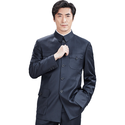 红都中山装羊毛男士修身国服式