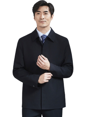 红都春款商务休闲中老年男士风衣