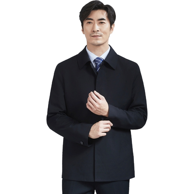 红都春款商务休闲中老年男士风衣