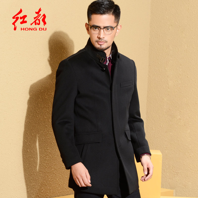断码特惠红都中年羊毛大衣冬装新款水貂毛领中长款男士羊毛大衣,男装,毛呢大衣,淘宝优惠券,粉丝福利购,淘宝优惠卷