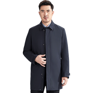 红都冬装新款男装羽绒服中长款商务可拆内胆羽绒服鸭绒外套