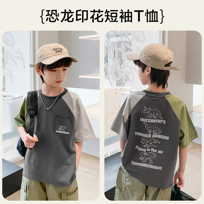 左西童装男童短袖t恤儿童夏装2026新款夏季纯棉半袖男孩大童上衣 — 2