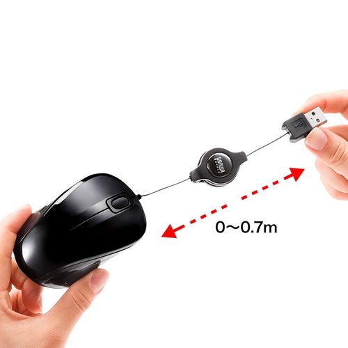 日本山业SANWA有线鼠标卷线