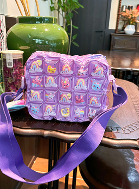 Inflat Decor儿童单肩斜跨可爱卡通系列充气果冻包包时尚泡泡休闲