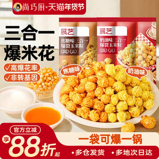 展艺三合一爆米花专用玉米粒自制老式球形奶油焦糖苞米花原料自己