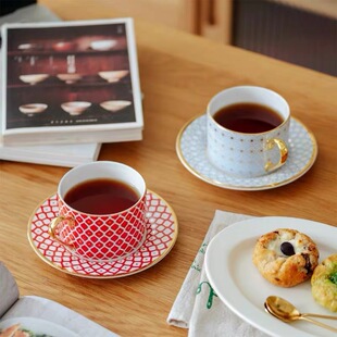 爱莉卡贝叶STAR俄罗斯皇家蓝色星星骨瓷镀金咖啡杯碟下午茶杯碟