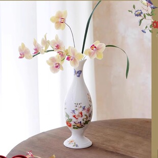 英国Aynsley安斯丽红玫瑰骨瓷高档轻奢花瓶客厅摆件客厅插花瓶