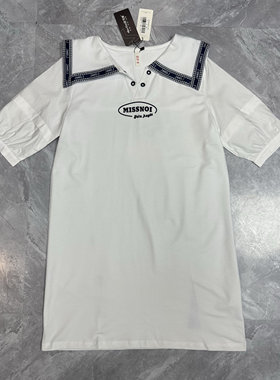 5.3 范k辛 白色Polo连衣裙夏季女装小个子学院风海军领显瘦裙子