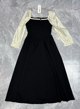 4.11 IYF 春夏假两件连衣裙浪漫复古拼接撞色法式质感长裙女