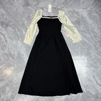 4.11 IYF 春夏假两件连衣裙浪漫复古拼接撞色法式质感长裙女