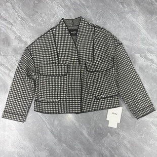 12.3韩du 气质毛呢大衣女秋冬英伦风宽松百搭外套 法式