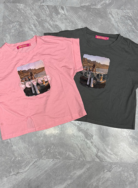 4.17 BET…. 休闲显瘦高级感T恤女夏新款美式复古印花体恤上衣