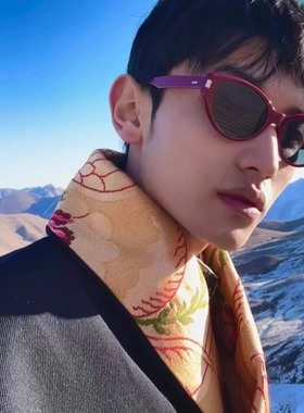 古力娜扎同款猫眼墨镜女2025新款复古中式酒红男太阳眼镜防紫外线