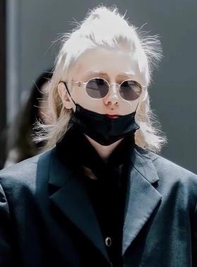 蔡徐坤同款圆形金属偏光墨镜男高级感时尚老钱风凹造型太阳眼镜女