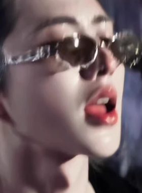 蔡徐坤演唱会同款复古金属老钱风茶色猫眼墨镜韩版潮男同款太阳镜