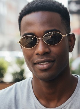 复古金属椭圆高级感小框百搭太阳镜欧美男女时尚户外防晒跨境墨镜