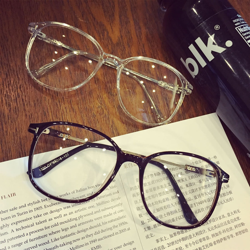 包邮韩国ulzzang东大门原宿显脸瘦素颜神器全透明眼镜框可配近视