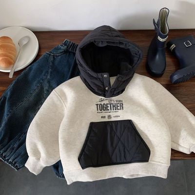男童连帽卫衣秋冬款2025