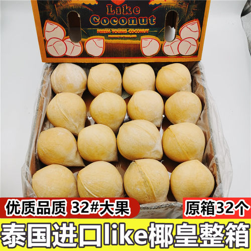 泰国进口椰皇32个整箱大果鲜小椰