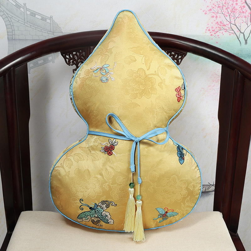 新中式靠枕国风摆件装饰轻奢异形葫芦抱枕客厅沙发腰靠床头福禄枕