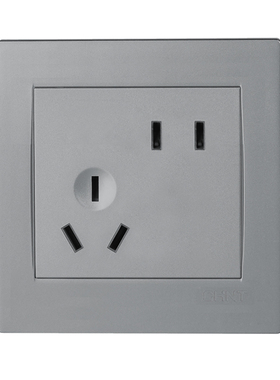 正泰五孔电源插座86型 幻银灰色斜五孔10A插座NEW7-Q13235A 五孔