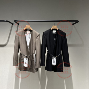 现货 LESS女装2025秋季专柜正品无领职场西装外套2P8725230配皮带