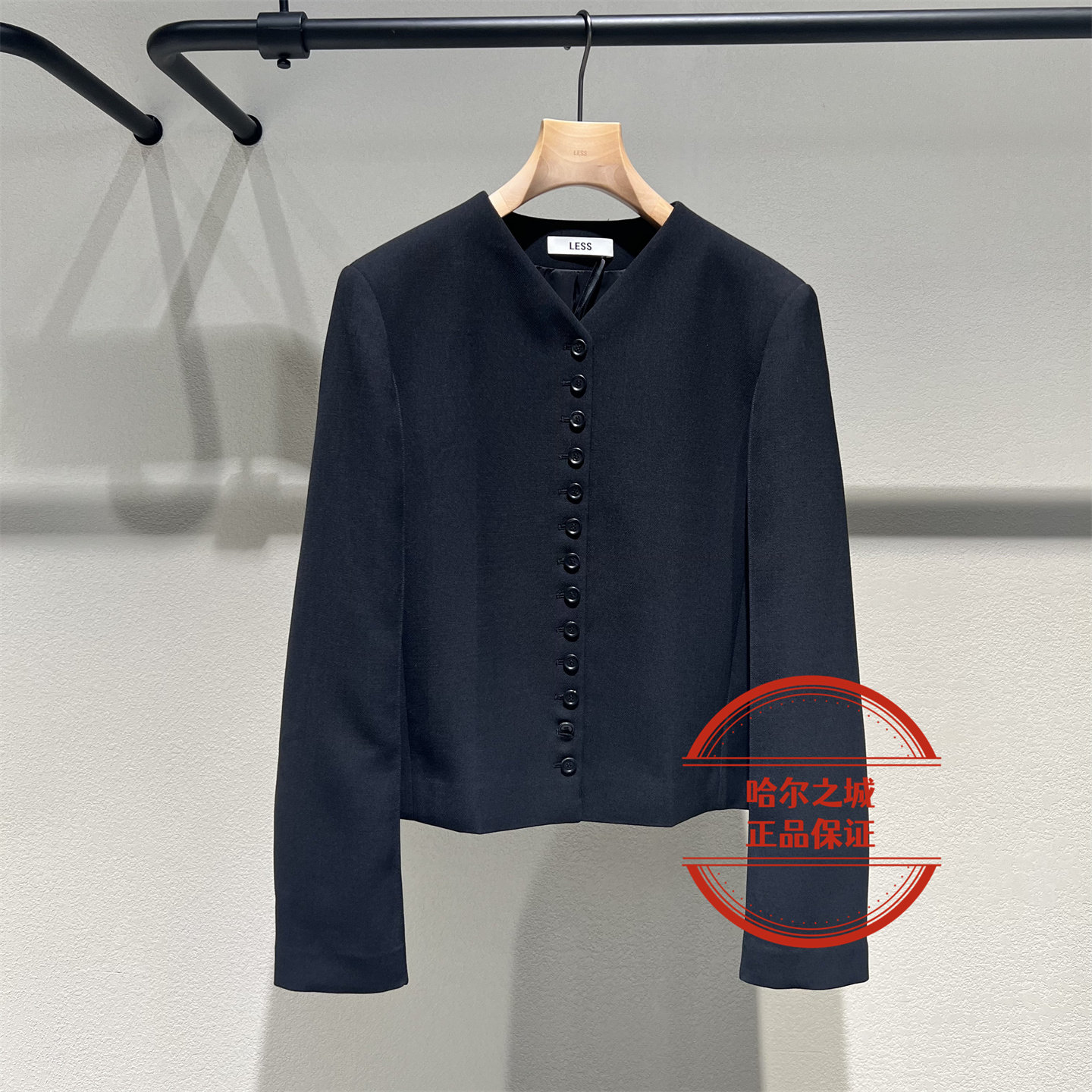 时尚V领西服短外套女士