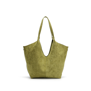 秋冬新款磨砂皮大容量托特包单肩腋下包2691抹茶绿