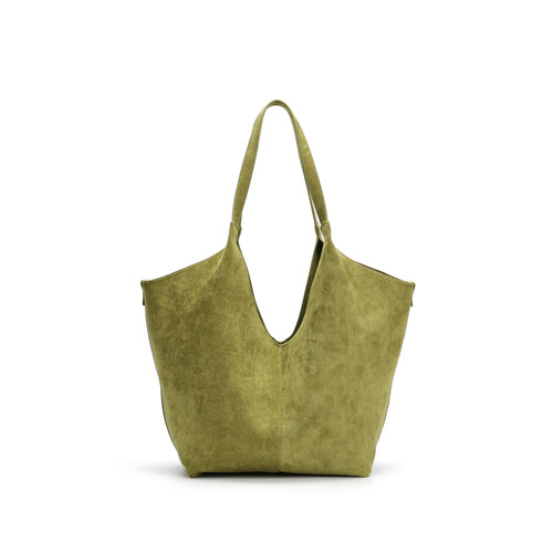 秋冬新款磨砂皮大容量托特包单肩腋下包2691抹茶绿