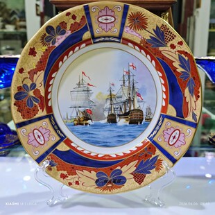 英国产Royal Worcester精骨瓷纪念纳尔逊勋爵装饰盘限量发行中古