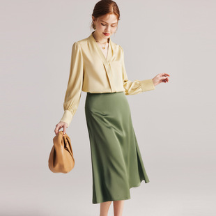 新款 真丝女装衬衫2026年春夏杭州丝绸弹力双乔长袖桑蚕丝衬衣