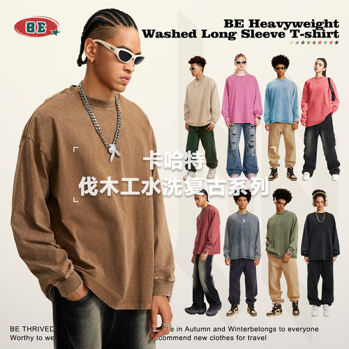 BETHRIVED长袖BE男装2024美T恤