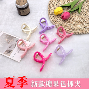 2025新款糖果色8CM抓夹后脑勺盘发夹子批发女手工DIY发夹材料配件